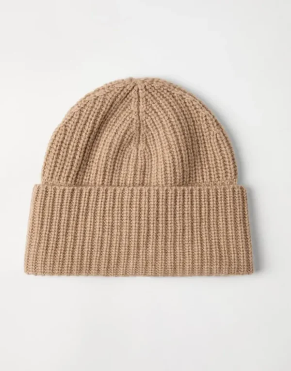 Brunello Cucinelli Beanie in Patentstrick aus Kaschmir | Herren Hüte