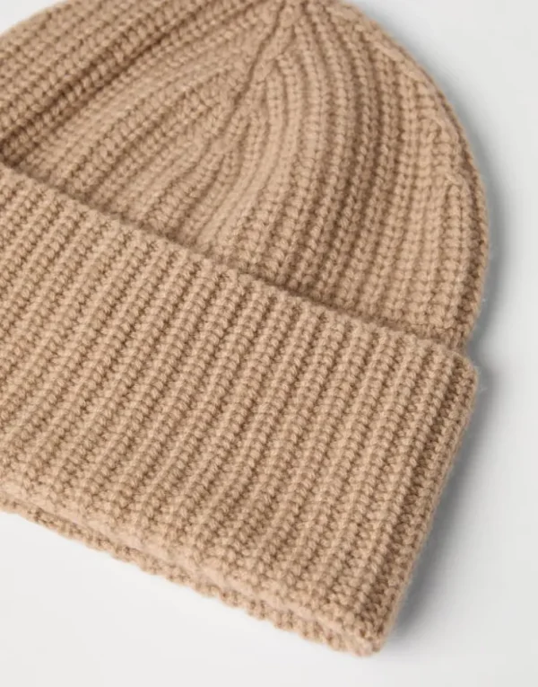 Brunello Cucinelli Beanie in Patentstrick aus Kaschmir | Herren Hüte