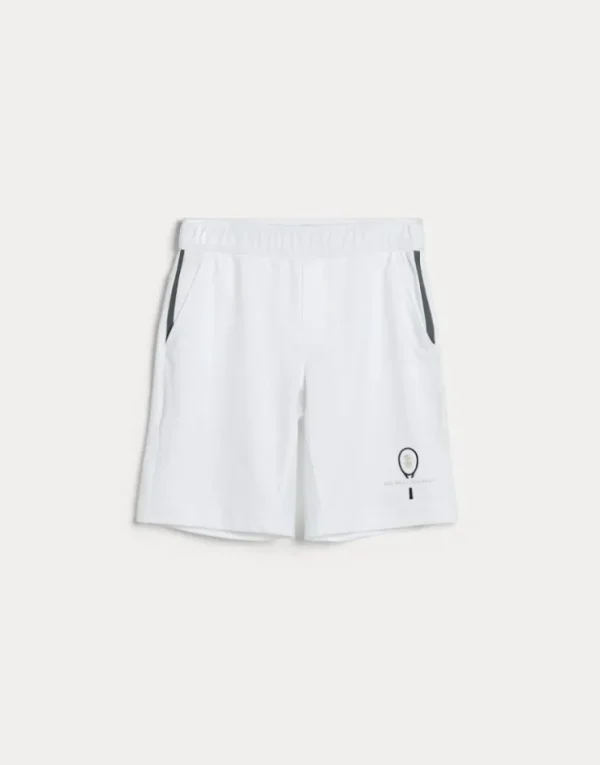 Brunello Cucinelli Bermuda aus Baumwollinterlock mit Tennis-Logo | Kinder Travelwear