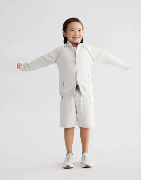 Brunello Cucinelli Bermuda aus Techno-Baumwollsweat mit Tunnelzug | Kinder Travelwear