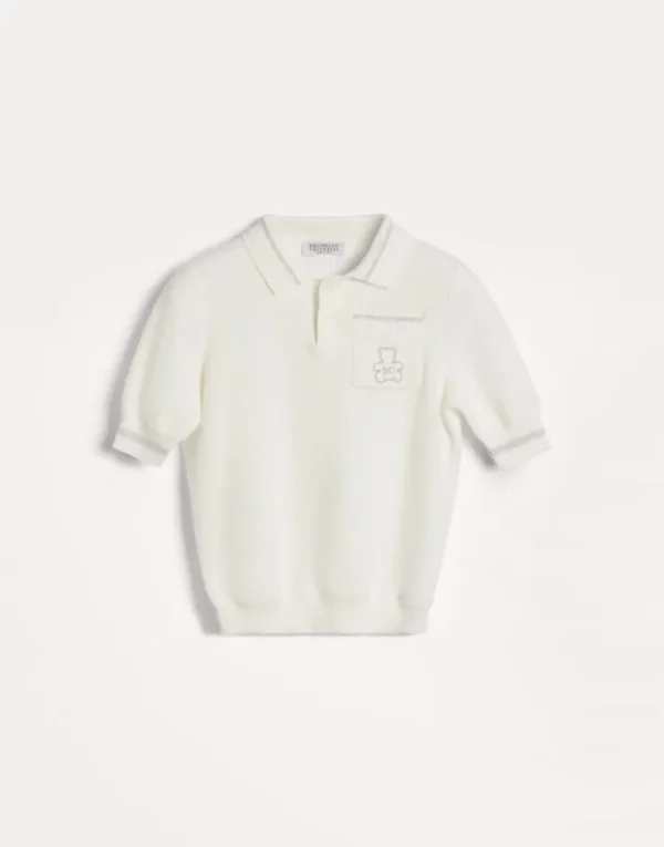 Brunello Cucinelli Bernie-Poloshirt aus Baumwollstrick in Waffelpikee | Kinder Kleidung (2-6 Jahre)