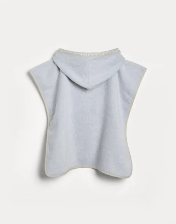 Brunello Cucinelli Bernie-Poncho-Bademantel aus Baumwollfrottee mit Details aus Leinen | Kinder Little Things