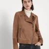 Brunello Cucinelli Bikerjacke aus Veloursleder mit Monili | Damen Mäntel & Jacken