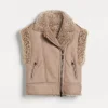 Brunello Cucinelli Bikerweste aus Fleecy-Shearling mit Monili | Kinder Mäntel & Jacken