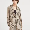 Brunello Cucinelli Blazer aus Baumwollorganza mit Dazzling Stripe Embroidery | Damen Event-dressing | Blazer