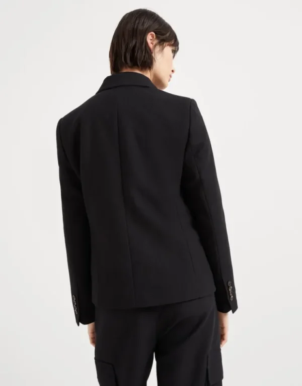 Brunello Cucinelli Blazer aus Cavalry in Baumwolle und Leinen mit Monili | Damen Event-dressing | Blazer