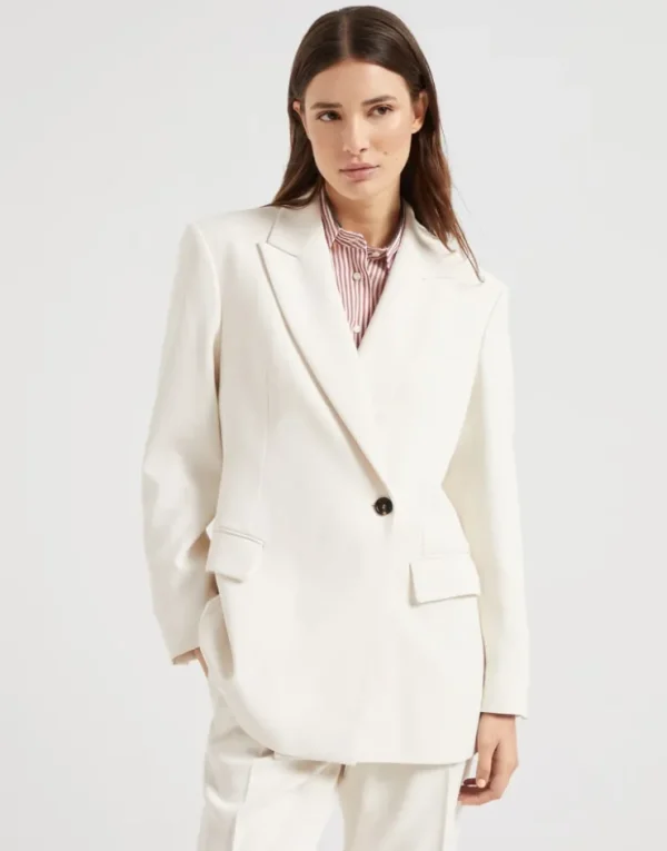 Brunello Cucinelli Blazer aus Couture-Twill aus Comfort-Viskose mit Monili | Damen Blazer