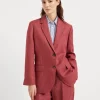 Brunello Cucinelli Blazer aus gefärbtem Gabardine in Hanf und Leinen mit Monili | Damen Blazer