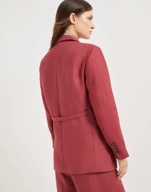 Brunello Cucinelli Blazer aus gefärbtem Gabardine in Hanf und Leinen mit Monili | Damen Blazer