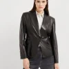 Brunello Cucinelli Blazer aus Nappaleder mit Monili | Damen Blazer