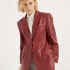 Brunello Cucinelli Blazer aus Natural-Leder mit Monili | Damen Mäntel & Jacken