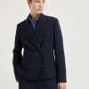 Brunello Cucinelli Blazer aus Schurwoll-Panama mit Monili | Damen Blazer