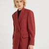 Brunello Cucinelli Blazer aus Twill in Schurwoll-Malfilé mit Monili | Damen Blazer