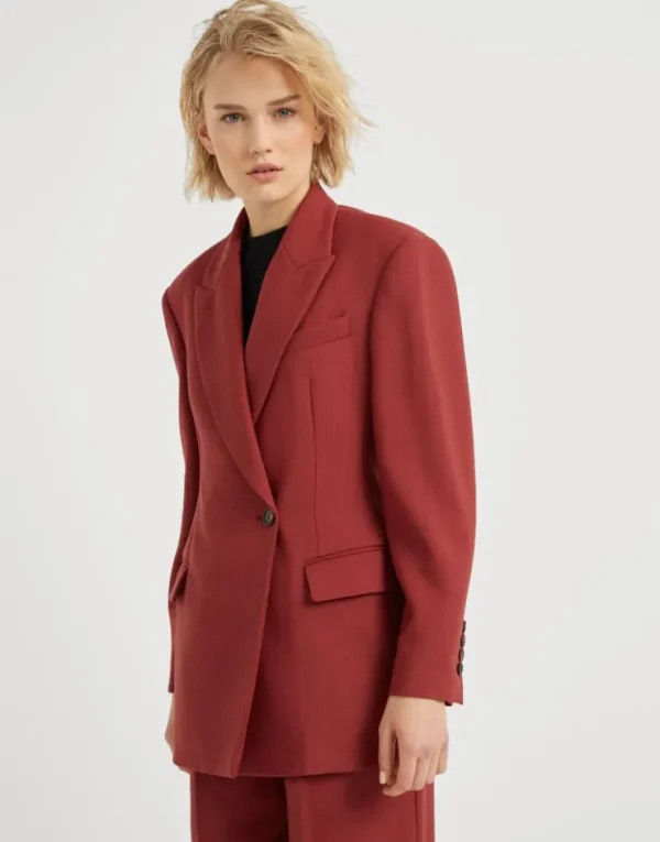 Brunello Cucinelli Blazer aus Twill in Schurwoll-Malfilé mit Monili | Damen Blazer