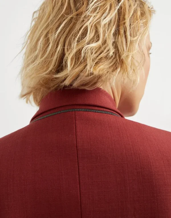 Brunello Cucinelli Blazer aus Twill in Schurwoll-Malfilé mit Monili | Damen Blazer