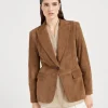 Brunello Cucinelli Blazer aus Veloursleder mit Monili | Damen Mäntel & Jacken