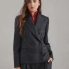 Brunello Cucinelli Blazer in Prince-of-Wales-Karo aus Schurwolle mit Monili | Damen Blazer