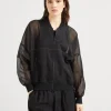 Brunello Cucinelli Blouson aus Baumwollorganza mit Shiny Trims | Damen Mäntel & Jacken