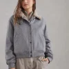 Brunello Cucinelli Blouson aus Biber in Kaschmir und Vikunja mit Precious Shearling-Kragen und Wattierung aus Thermore® | Damen Mäntel & Jacken