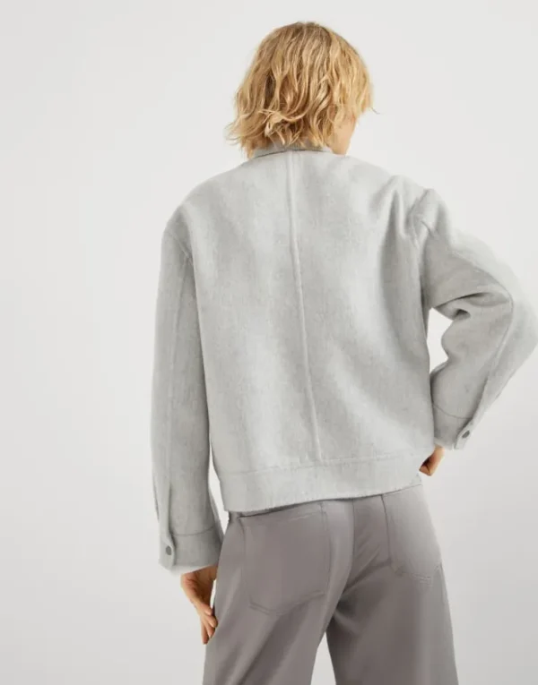 Brunello Cucinelli Blouson aus doppelt gelegtem Kaschmirbiber mit Monili | Damen Mäntel & Jacken