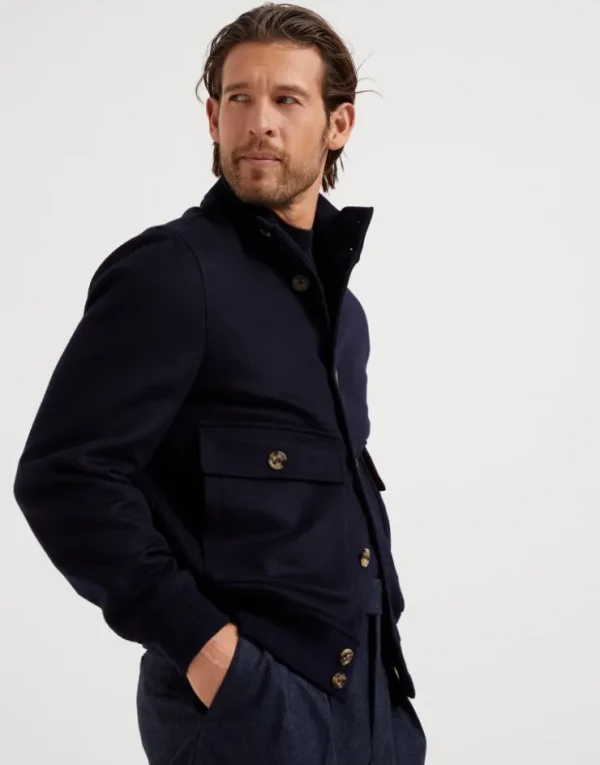 Brunello Cucinelli Blouson aus doppeltem Wollbiber | Herren Mäntel & Jacken