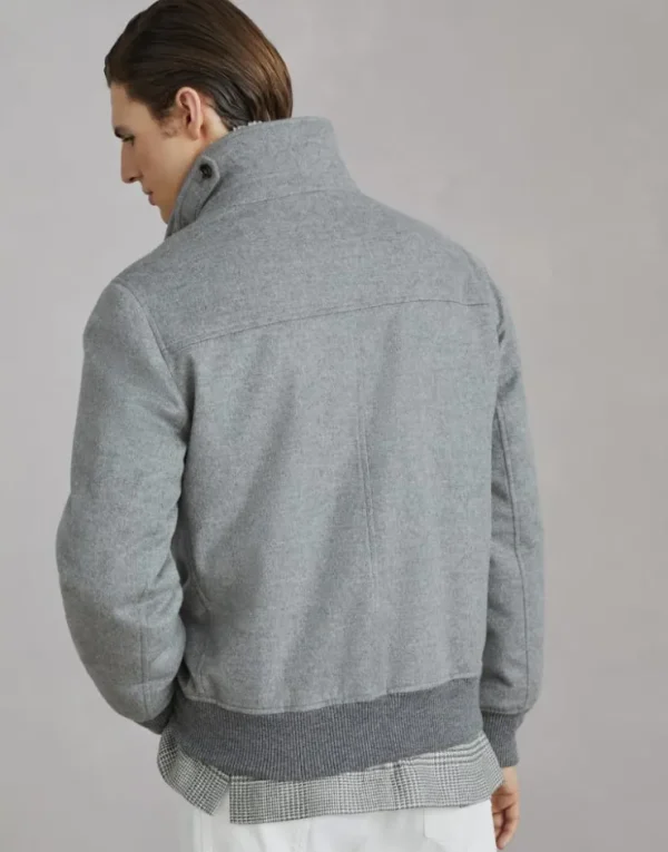 Brunello Cucinelli Blouson aus Kaschmirbiber mit Membran, mit abnehmbarem Besatz aus Shearling und Wattierung aus Thermore® | Herren Mäntel & Jacken