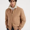 Brunello Cucinelli Blouson aus leichtem, wasserabweisendem Kaschmirtuch mit abnehmbarem Shearling-Besatz und Wattierung aus Thermore® | Herren Mäntel & Jacken