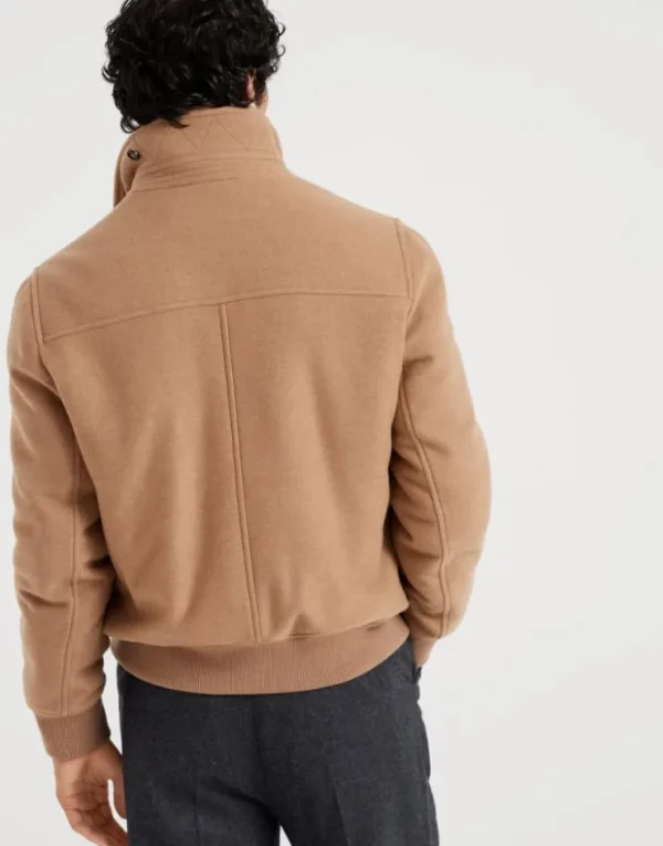 Brunello Cucinelli Blouson aus leichtem, wasserabweisendem Kaschmirtuch mit abnehmbarem Shearling-Besatz und Wattierung aus Thermore® | Herren Mäntel & Jacken