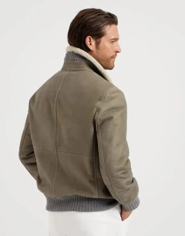 Brunello Cucinelli Blouson aus Nubuk-Shearling | Herren Mäntel & Jacken