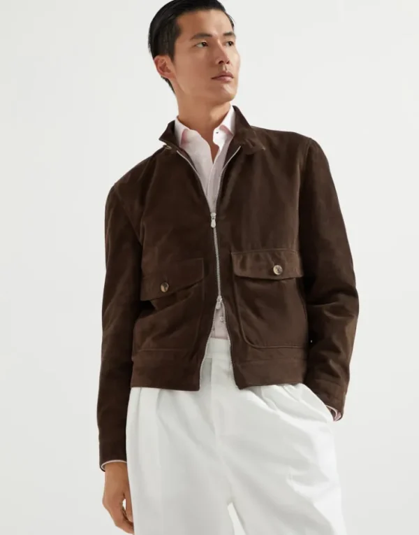 Brunello Cucinelli Blouson aus Veloursleder | Herren Mäntel & Jacken