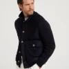 Brunello Cucinelli Blouson aus Veloursleder und Kaschmir in Patentstrick | Herren Mäntel & Jacken