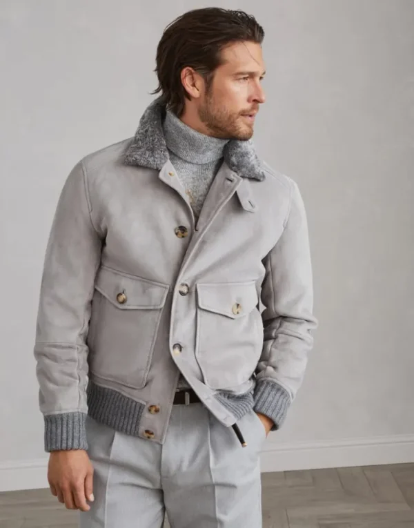 Brunello Cucinelli Blouson aus Velours-Shearling | Herren Mäntel & Jacken