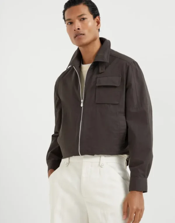 Brunello Cucinelli Blouson aus wasserabweisendem Techno-Baumwollgabardine | Herren Mäntel & Jacken