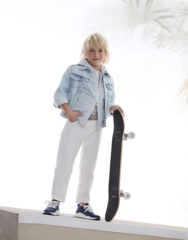 Brunello Cucinelli Blouson mit vier Taschen aus Denim | Kinder Mäntel & Jacken