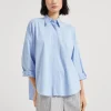 Brunello Cucinelli Bluse aus Baumwollpopeline mit Stretch mit Shiny Trim | Damen Hemden