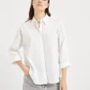 Brunello Cucinelli Bluse aus Baumwollpopeline mit Stretch mit Shiny Trim | Damen Hemden