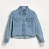 Brunello Cucinelli Bluse aus leichtem Denim mit Monili | Kinder T-shirts & Hemden