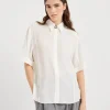 Brunello Cucinelli Bluse aus Seiden-Crêpe-de-Chine mit Precious Buttonhole | Damen Hemden