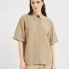 Brunello Cucinelli Bluse aus Seiden-Crêpe-de-Chine mit Precious Buttonhole | Damen Hemden