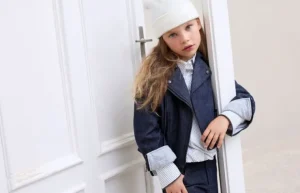 Brunello Cucinelli Bluse in Nadelstreifen aus Popeline in Baumwolle und Seide mit Monili | Kinder T-shirts & Hemden