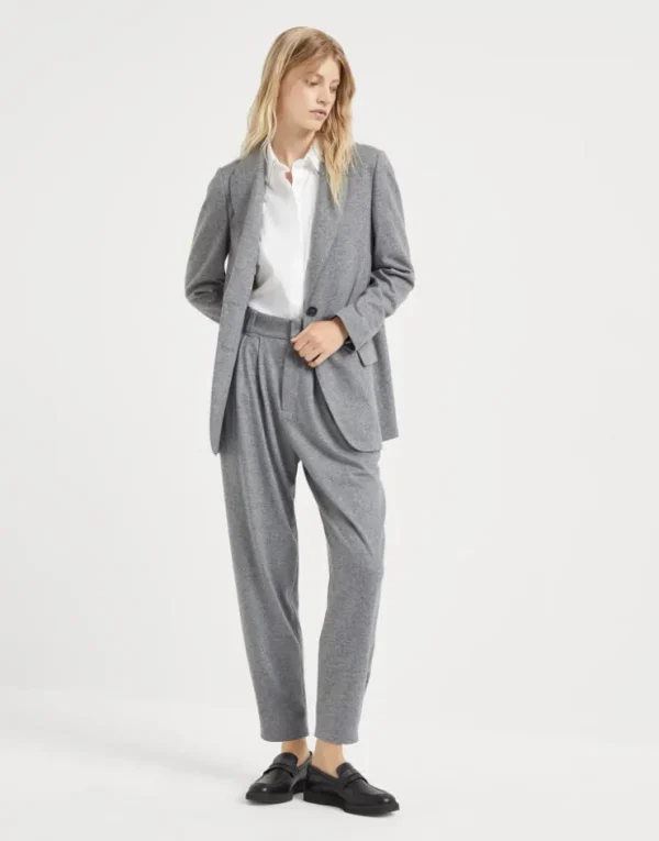 Brunello Cucinelli Bluse ohne Ärmel aus Stretch-Baumwollpopeline mit Shiny Trim | Damen Hemden