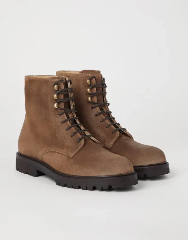 Brunello Cucinelli Boots aus gewachstem Veloursleder | Herren Boots