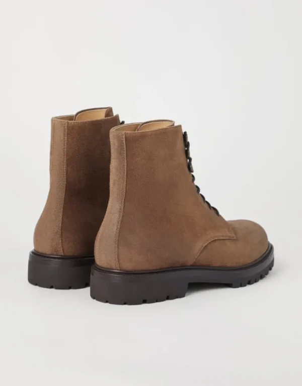 Brunello Cucinelli Boots aus gewachstem Veloursleder | Herren Boots