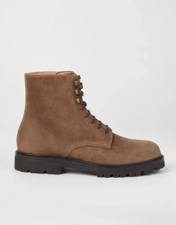 Brunello Cucinelli Boots aus gewachstem Veloursleder | Herren Boots