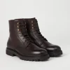 Brunello Cucinelli Boots aus Texture-Kalbsleder mit Shearling-Futter | Herren Boots