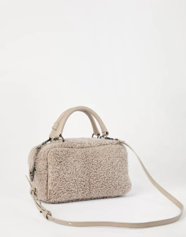 Brunello Cucinelli Boston Explorer-Tasche aus Curly-Shearling | Damen Handtaschen & Shopper