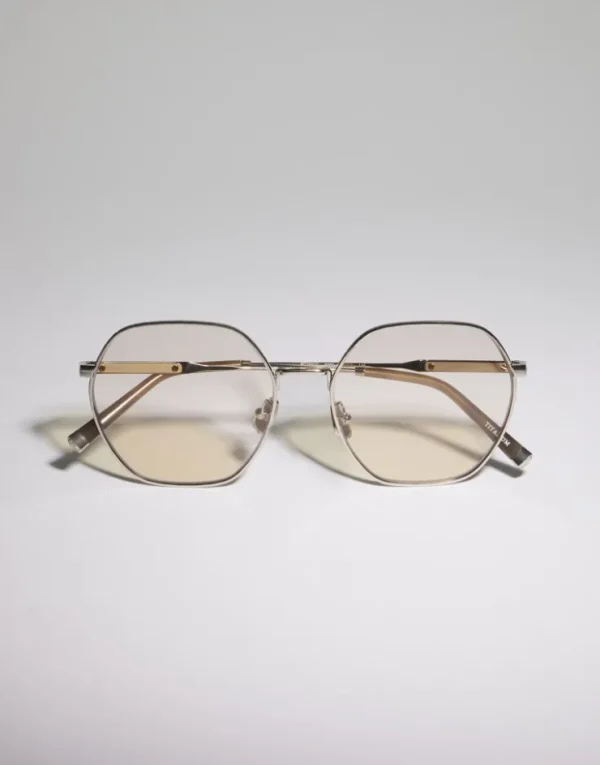 Brunello Cucinelli Brille Intarsia Rays aus Titan | Damen Brillen | Brillen Damen