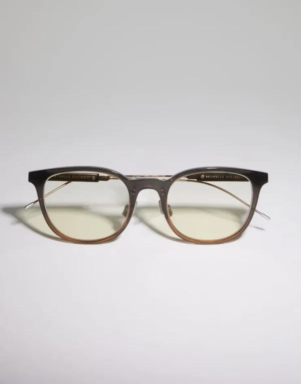 Brunello Cucinelli Brille Sartorial Sunset aus Azetat und Titan | Damen Brillen | Brillen Damen