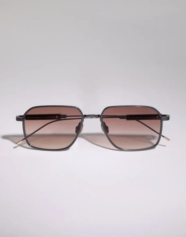 Brunello Cucinelli Brille Sartorial Sunset aus Titan und Horn | Damen Brillen | Brillen Damen