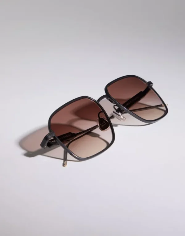 Brunello Cucinelli Brille Sartorial Sunset aus Titan und Horn | Damen Brillen | Brillen Damen